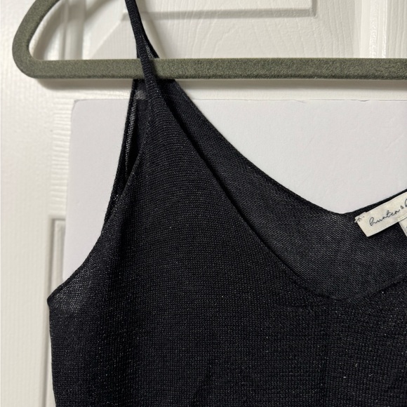 Hunter & Brown Cami, M, Black, spaghetti straps very sheer sparkly NWOT - Picture 6 of 8
